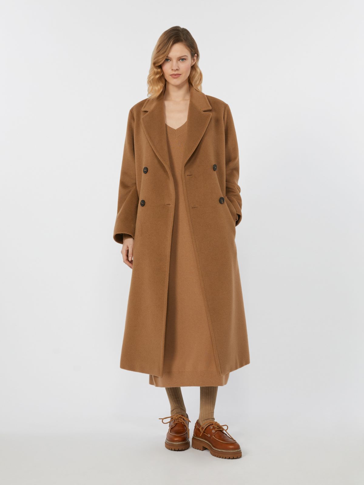Double-breasted coat in wool and alpaca - CAMEL - Weekend