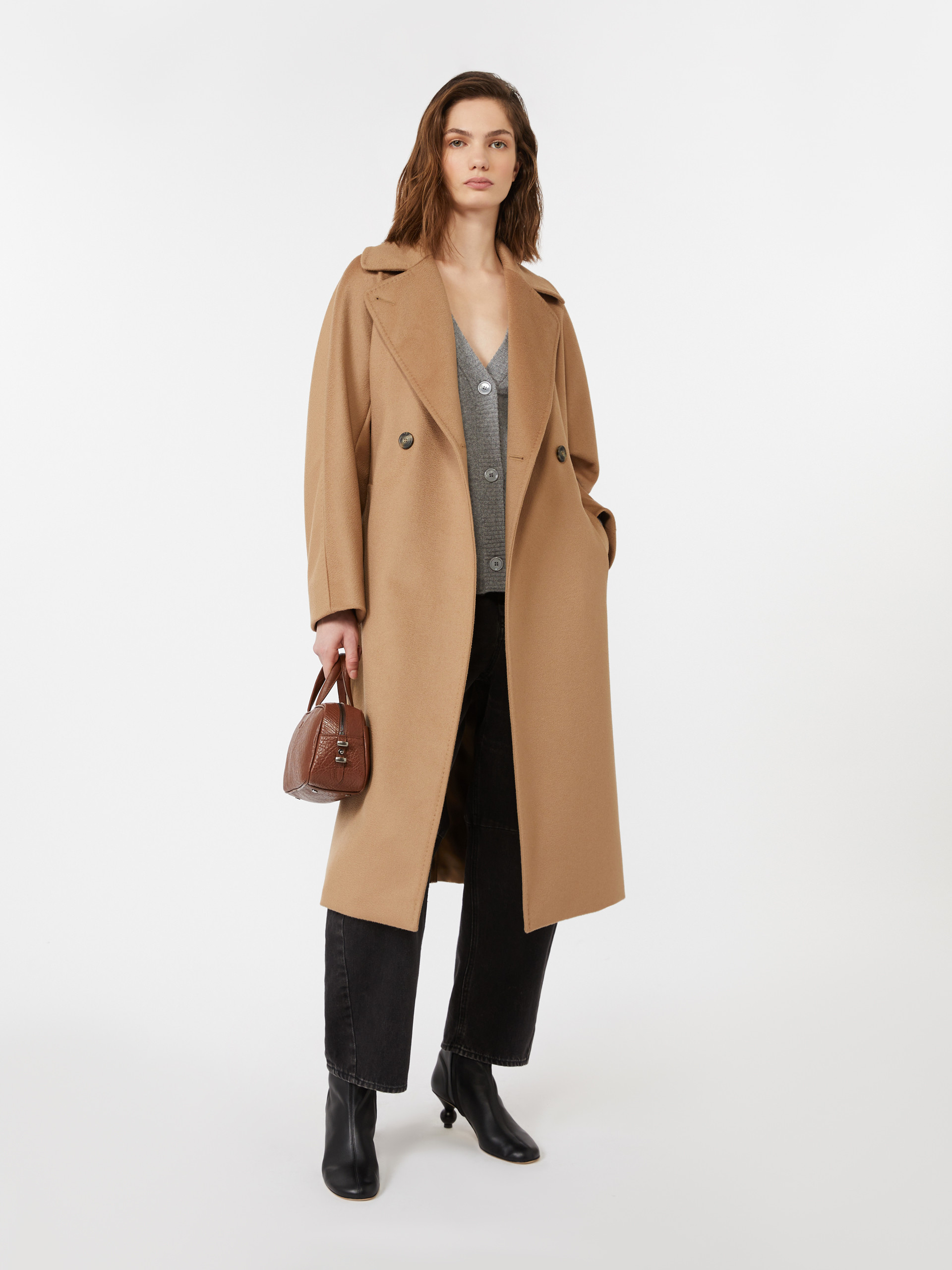 Double-breasted wool midi coat - CAMEL - Weekend Max Mara