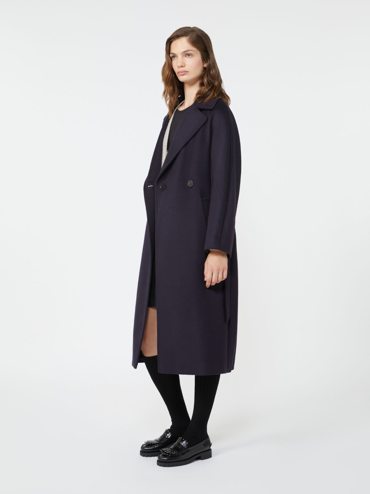 Double-breasted wool midi coat - NAVY - Weekend