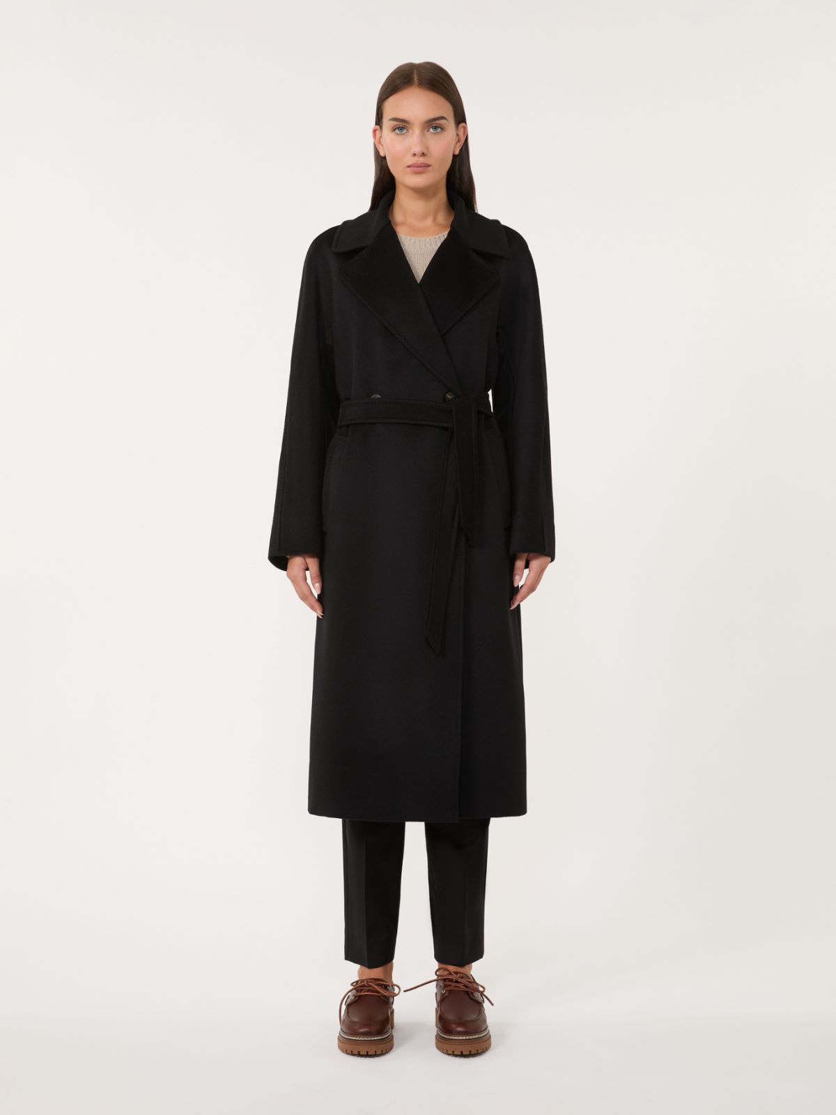 Double-breasted wool midi coat - BLACK - Weekend - 2