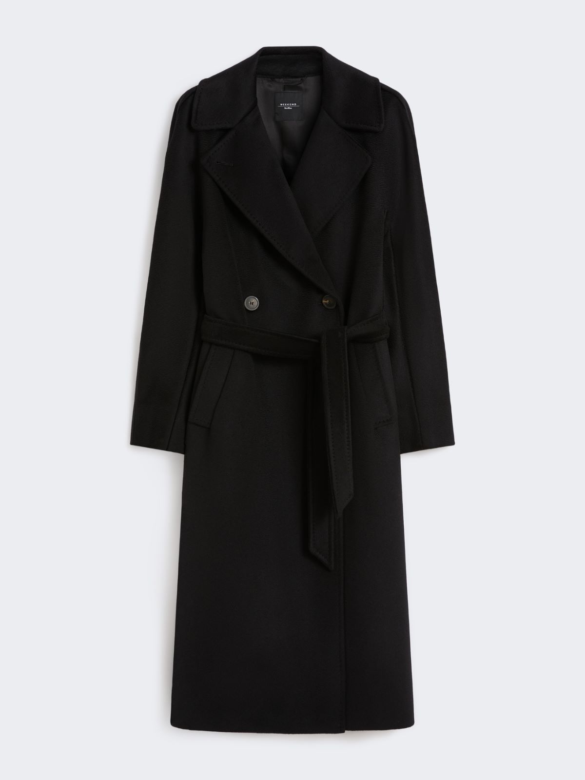 Double-breasted wool midi coat - BLACK - Weekend - 5