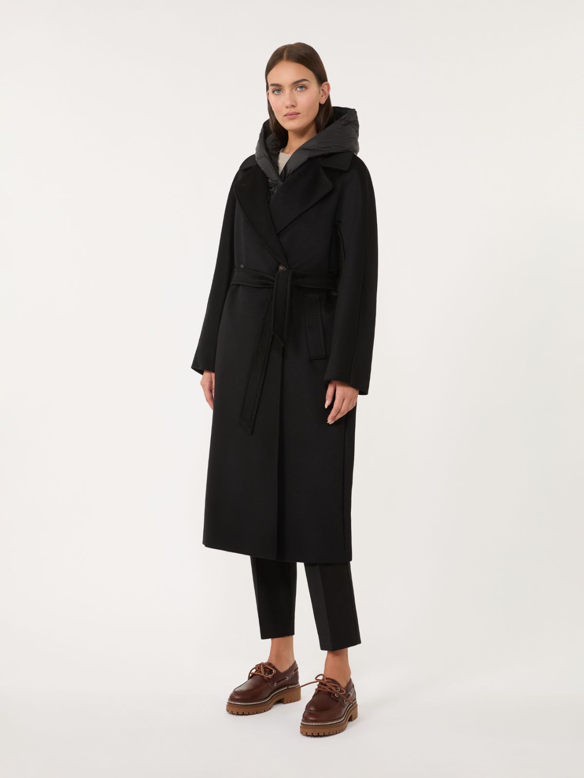 Double-breasted wool midi coat - BLACK - Weekend