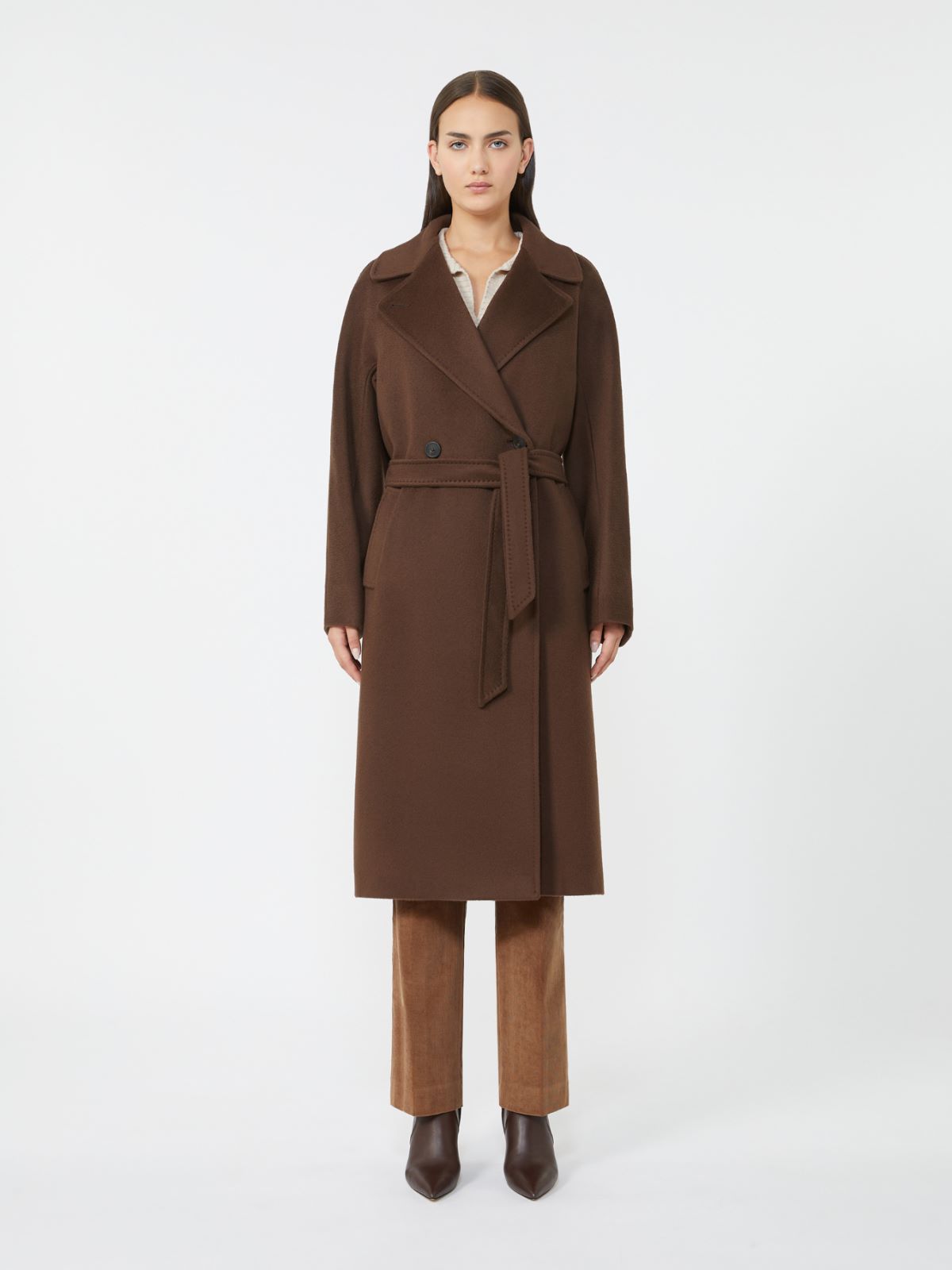 Double-breasted wool midi coat - CHOCOLATE - Weekend - 2
