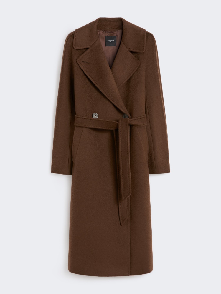 Double-breasted wool midi coat - CHOCOLATE - Weekend - 5
