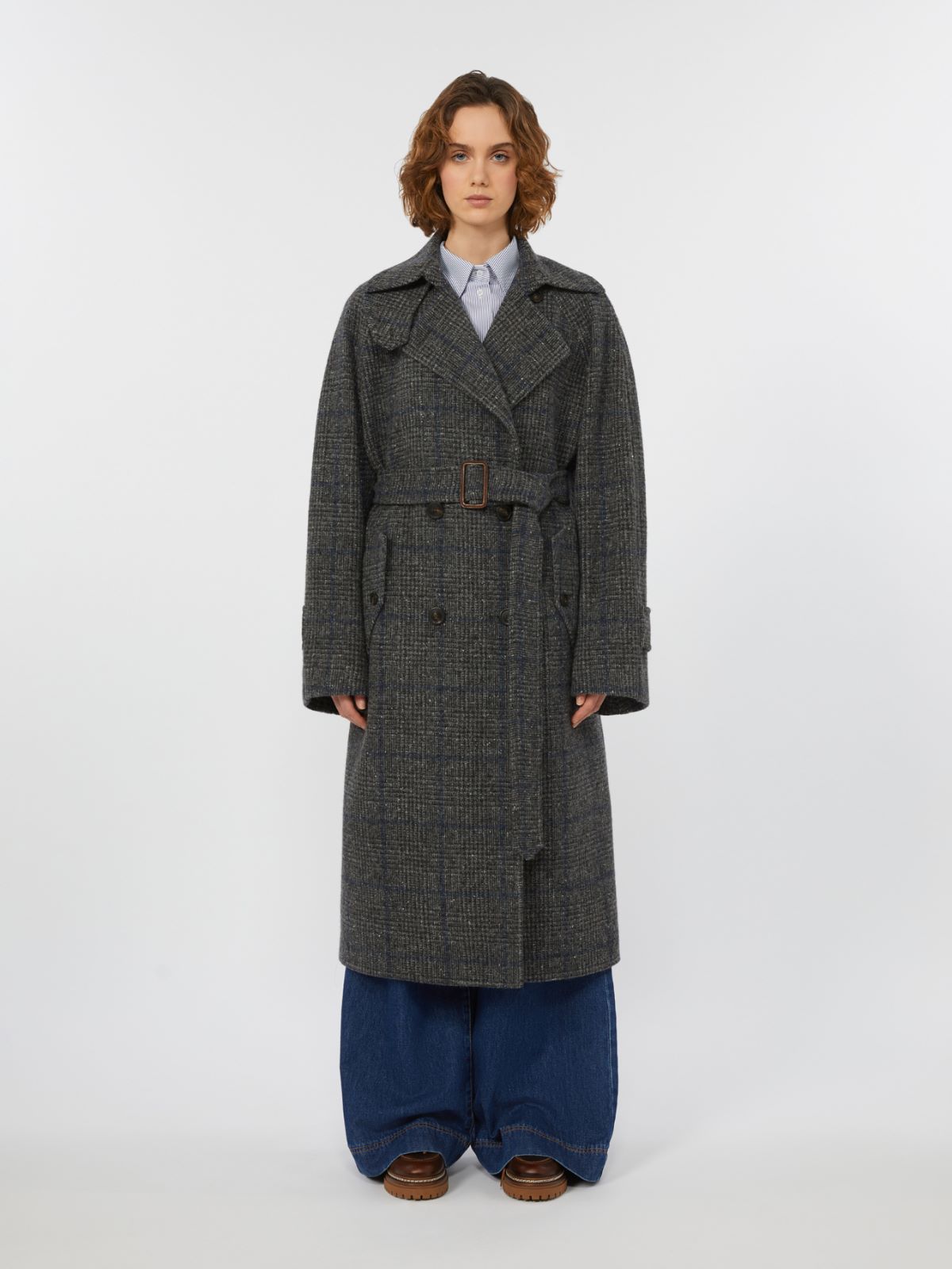Long wool tweed coat - DARK GREY - Weekend - 2
