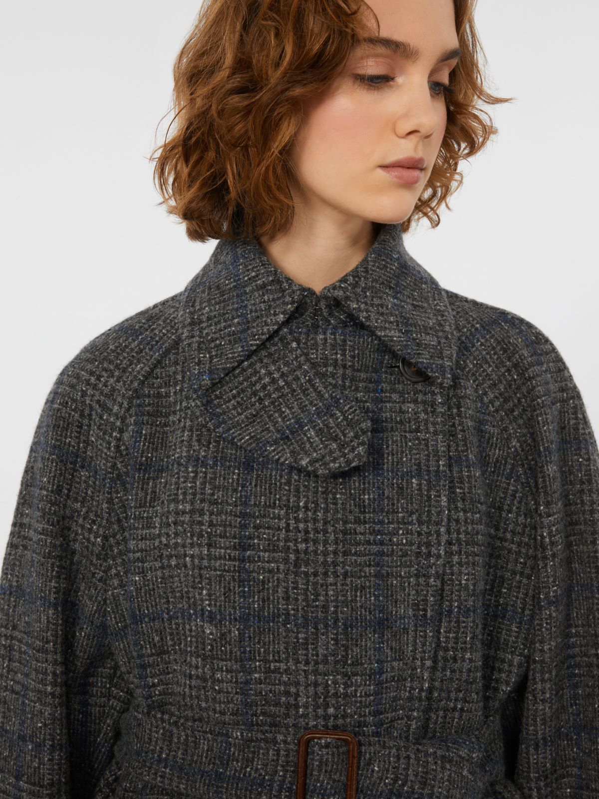 Long wool tweed coat - DARK GREY - Weekend - 4