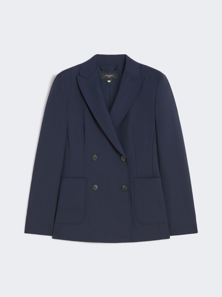 Double-breasted blazer in wool canvas - NAVY - Weekend - 6