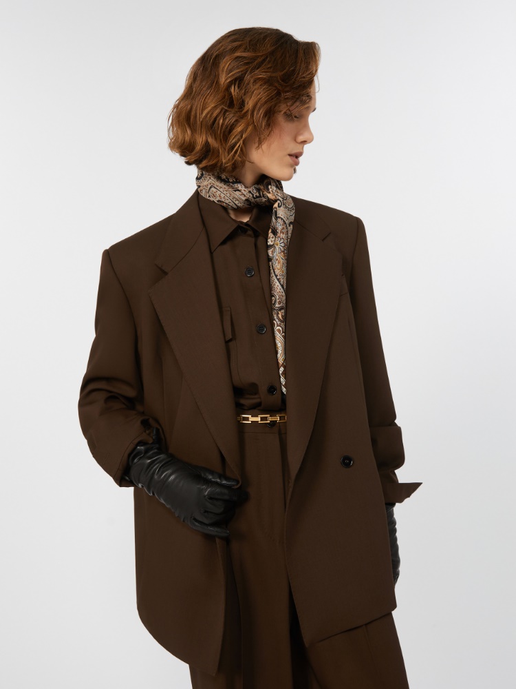 Wool twill blazer - DARK BROWN - Weekend