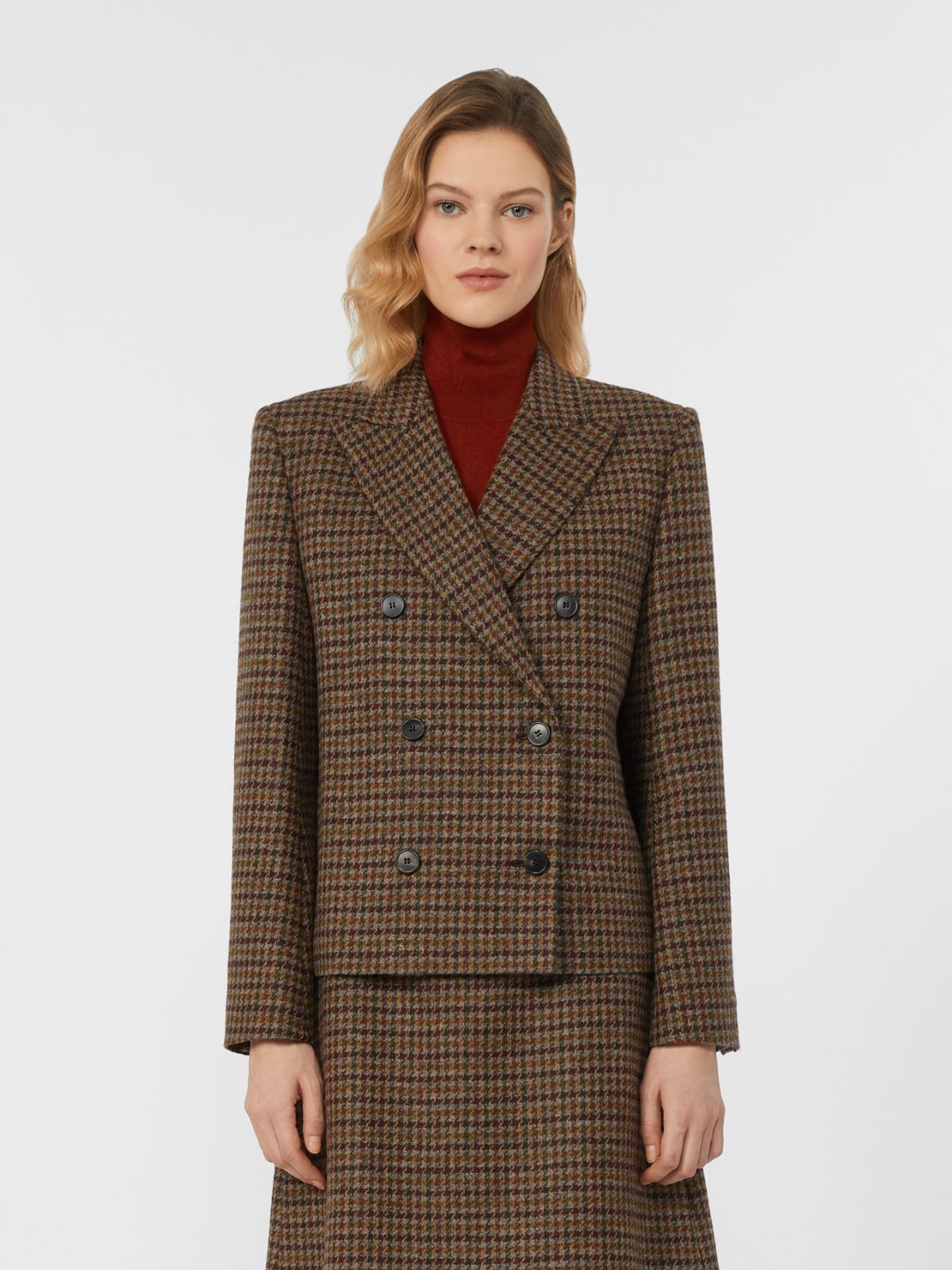 Cropped wool blend blazer - WINE-COLOURED - Weekend - 2