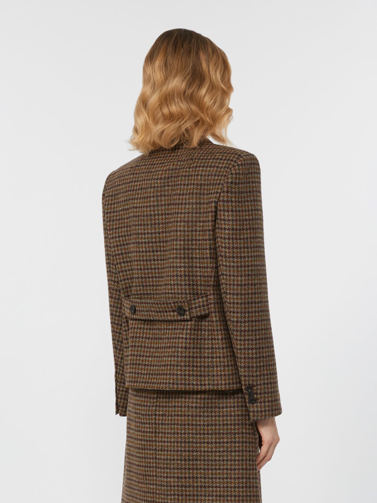 Cropped wool blend blazer - WINE-COLOURED - Weekend - 3
