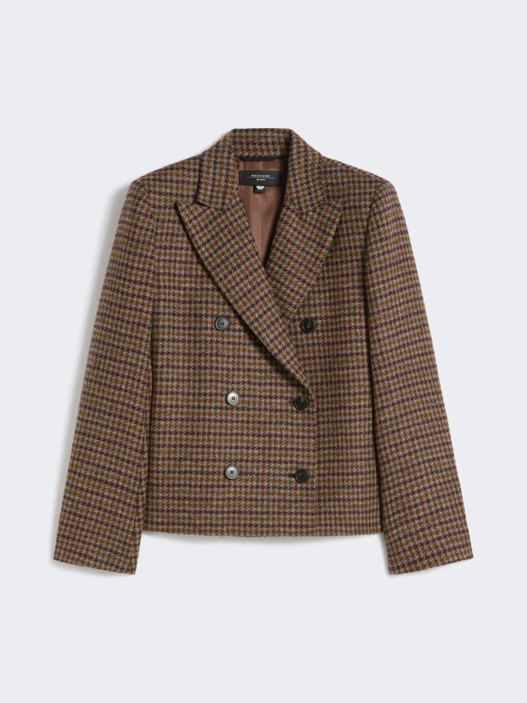Cropped wool blend blazer - WINE-COLOURED - Weekend