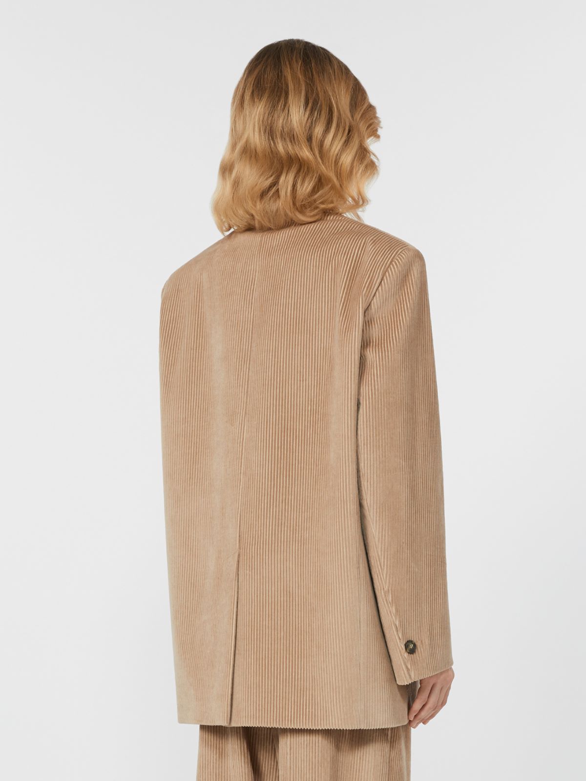 Single-breasted velvet blazer - SAND - Weekend - 3