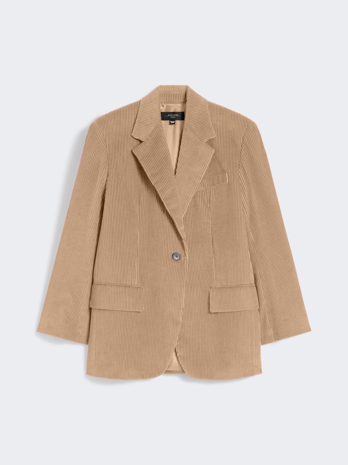 Single-breasted velvet blazer - SAND - Weekend - 6