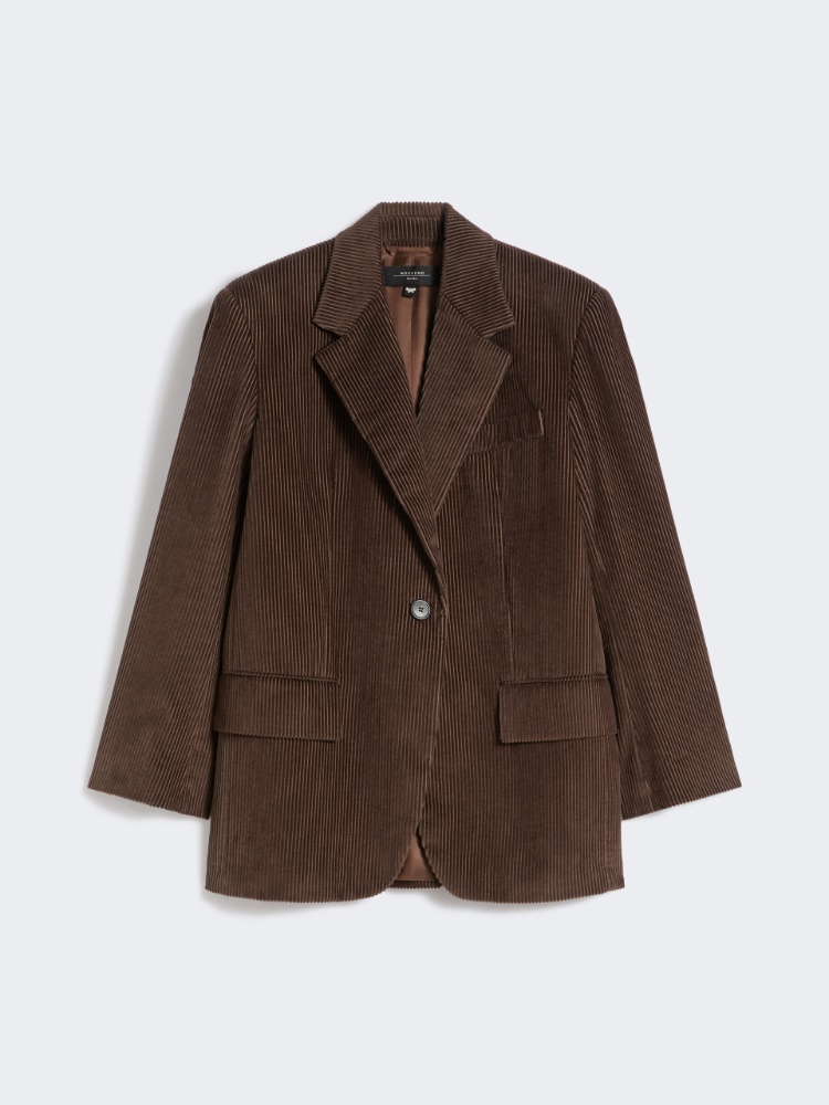 Single-breasted velvet blazer - CHOCOLATE - Weekend - 2