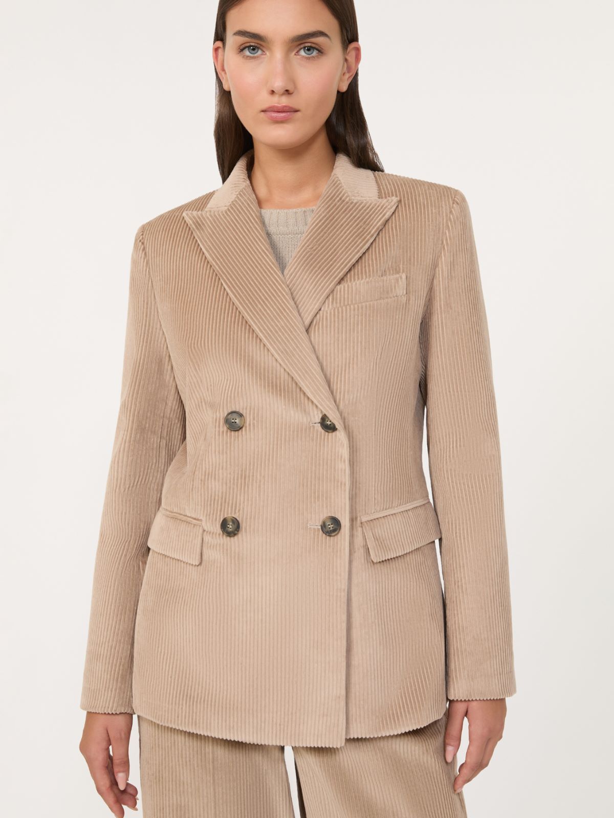 Blazer doppiopetto in velluto - SABBIA - Weekend - 4