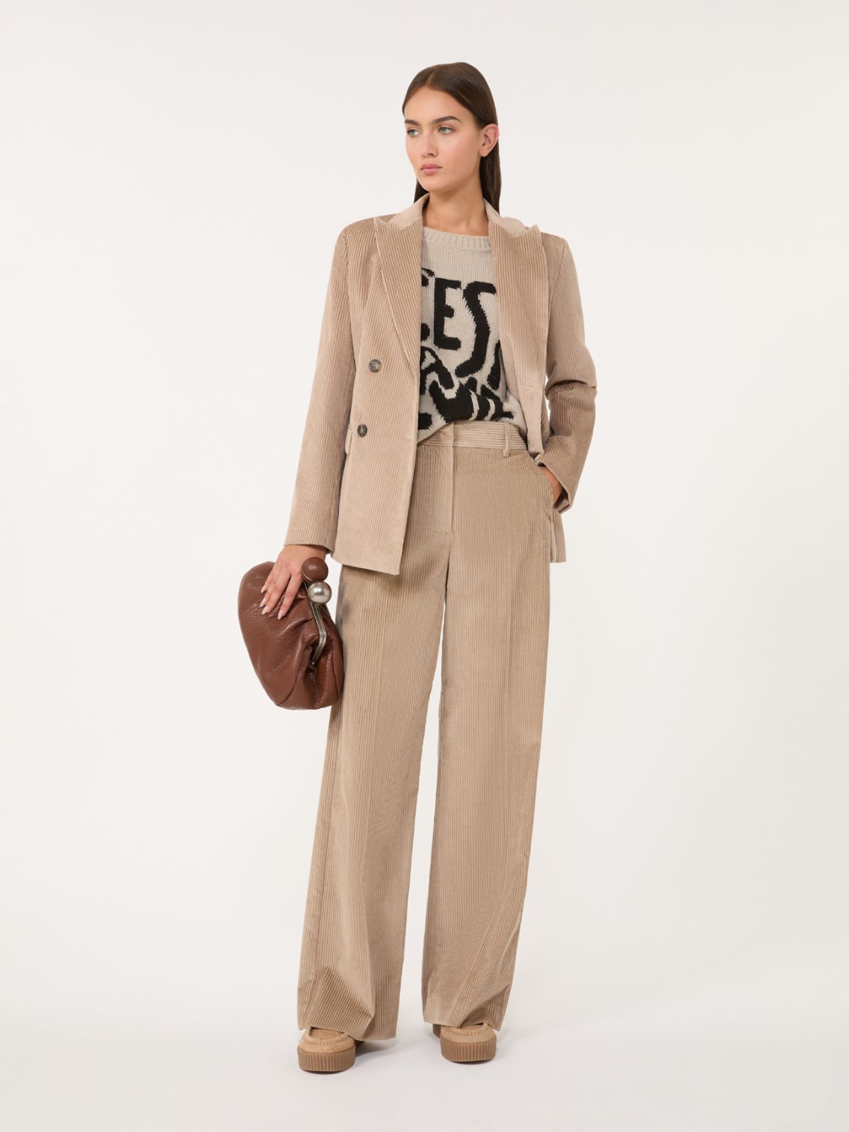 Blazer doppiopetto in velluto - SABBIA - Weekend