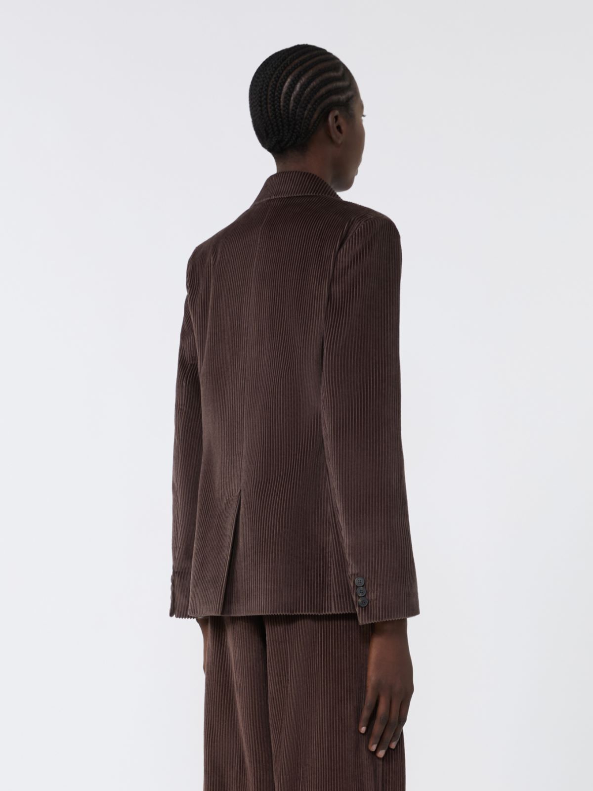 Blazer doppiopetto in velluto - CIOCCOLATO - Weekend - 3