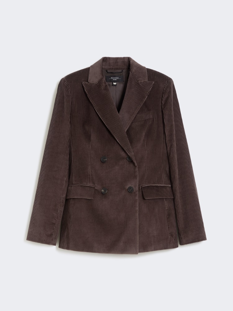 Blazer doppiopetto in velluto - CIOCCOLATO - Weekend - 6