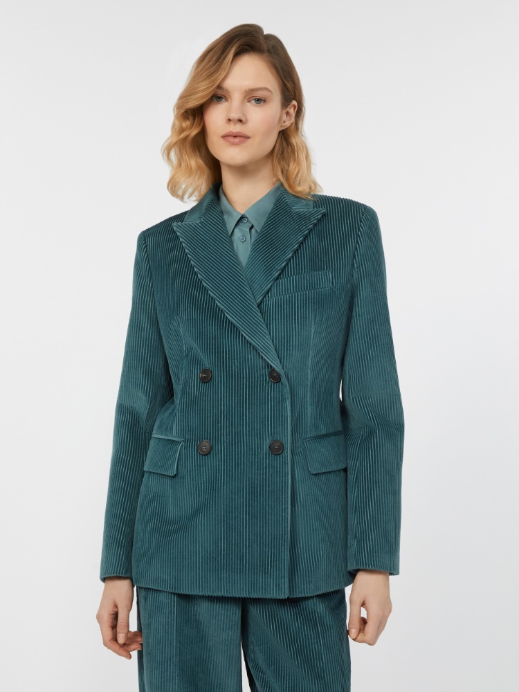 Double-breasted velvet blazer - OIL - Weekend