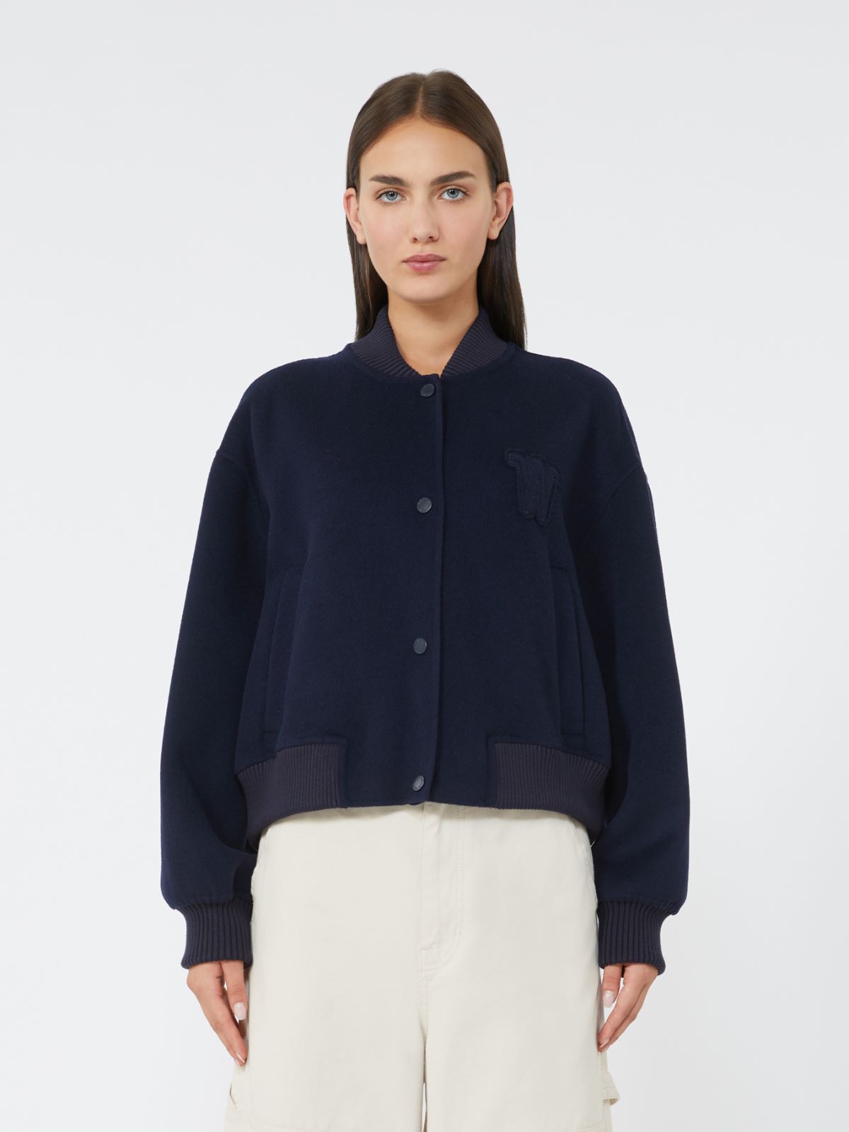 Wool-blend bomber jacket - NAVY - Weekend - 2
