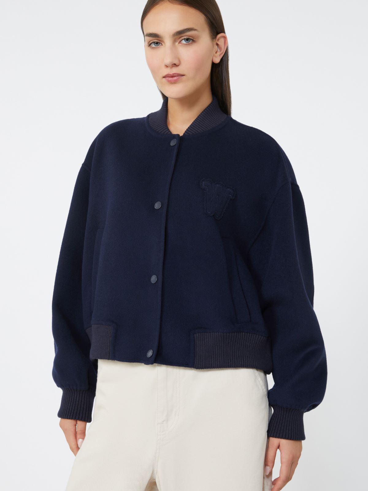 Wool-blend bomber jacket - NAVY - Weekend - 4