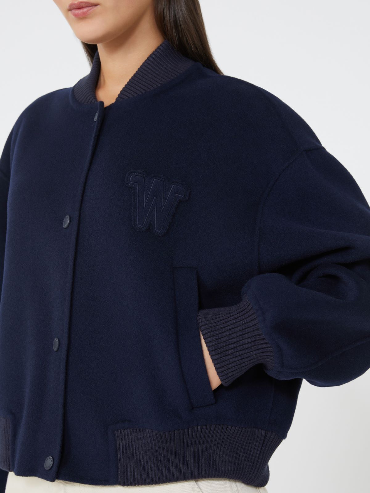 Wool-blend bomber jacket - NAVY - Weekend - 5