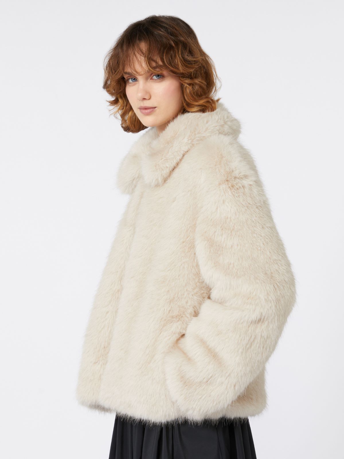 Giacca crop effetto morbido - BEIGE - Weekend - 4