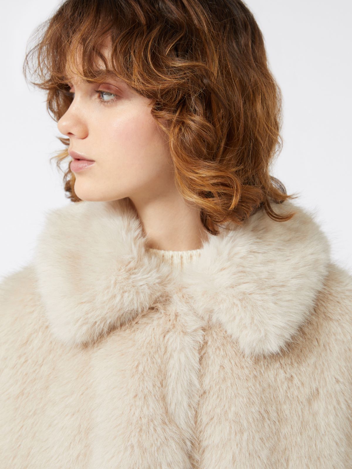 Giacca crop effetto morbido - BEIGE - Weekend - 5