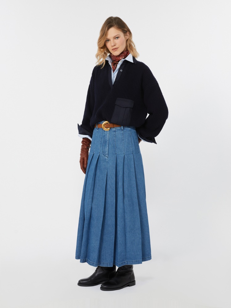 Cotton denim skirt - NAVY - Weekend