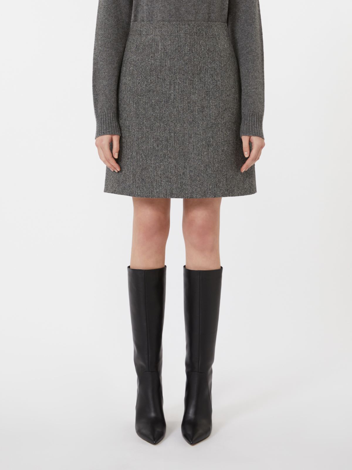 Chevron wool skirt - DARK GREY - Weekend - 2