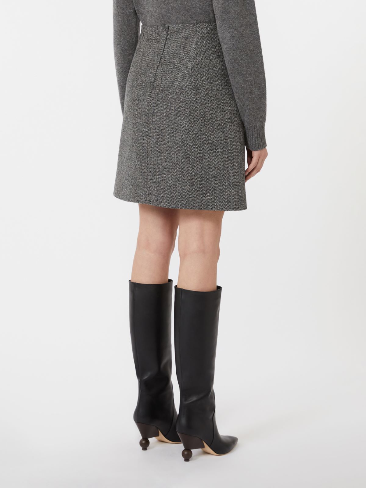 Chevron wool skirt - DARK GREY - Weekend - 3