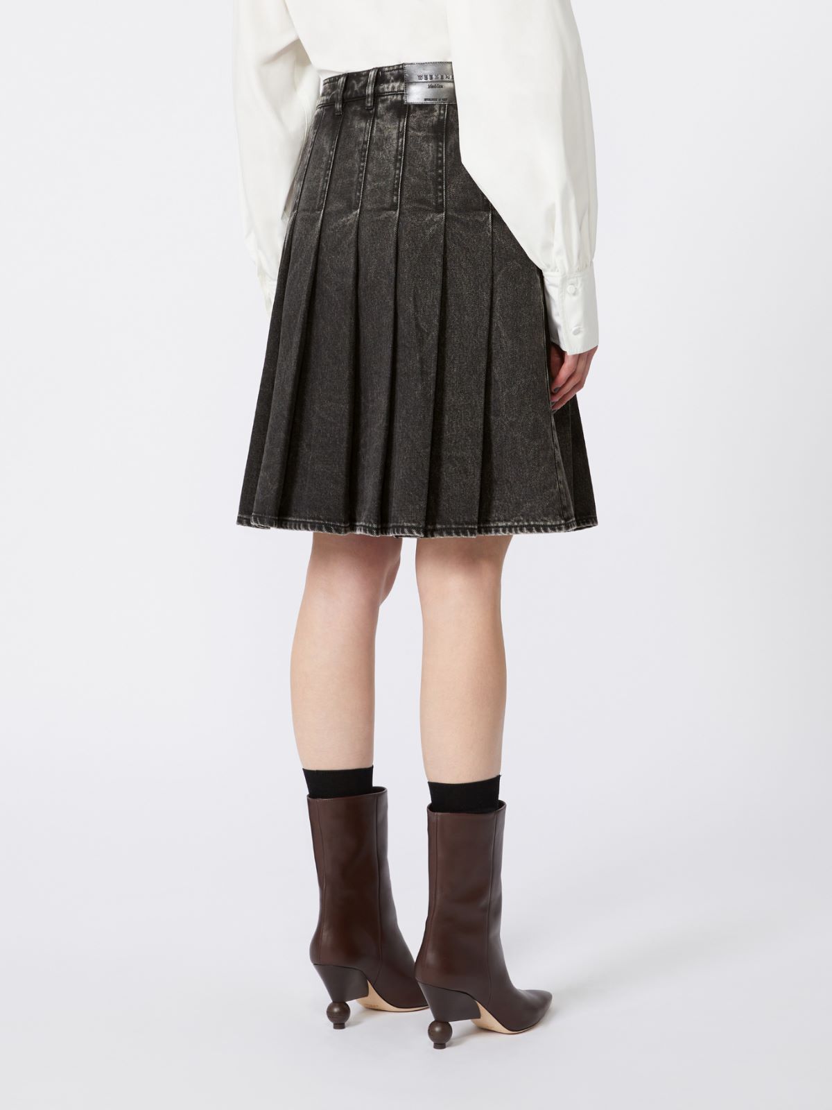 Pleated denim skirt - BLACK - Weekend - 3