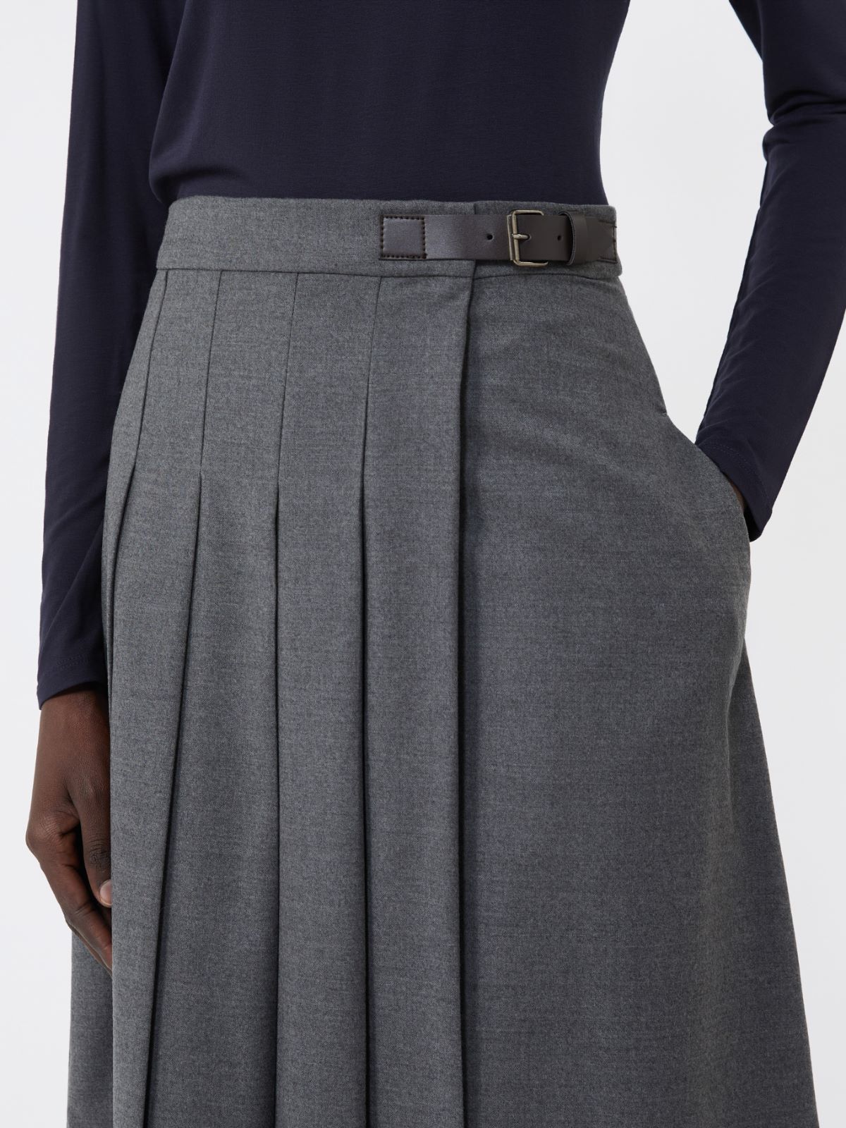 Wool wrap skirt - MEDIUM GREY - Weekend - 4