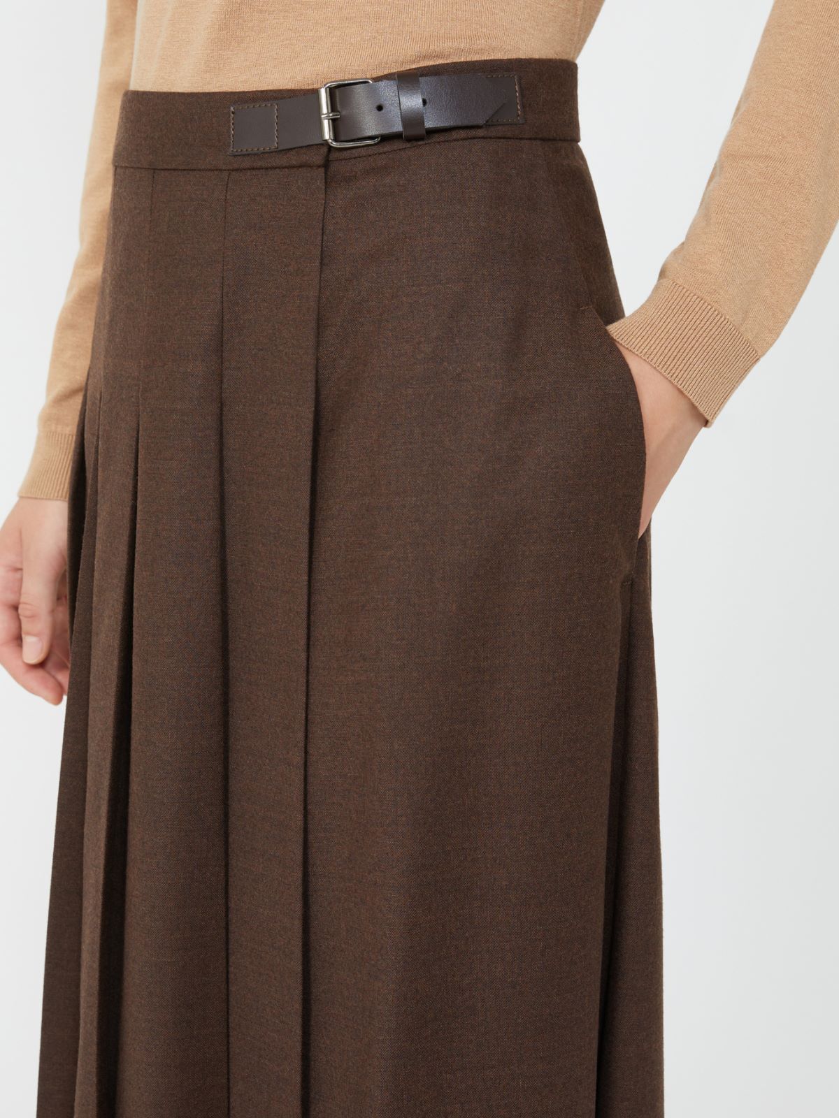Wool wrap skirt - CHOCOLATE - Weekend - 4