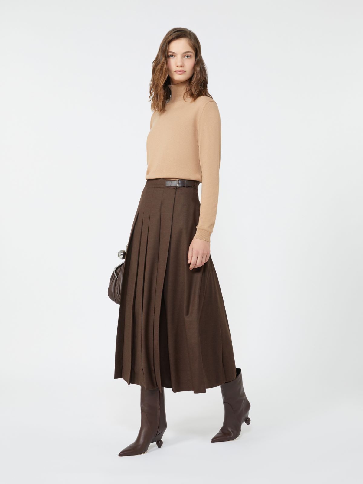 Wool wrap skirt - CHOCOLATE - Weekend