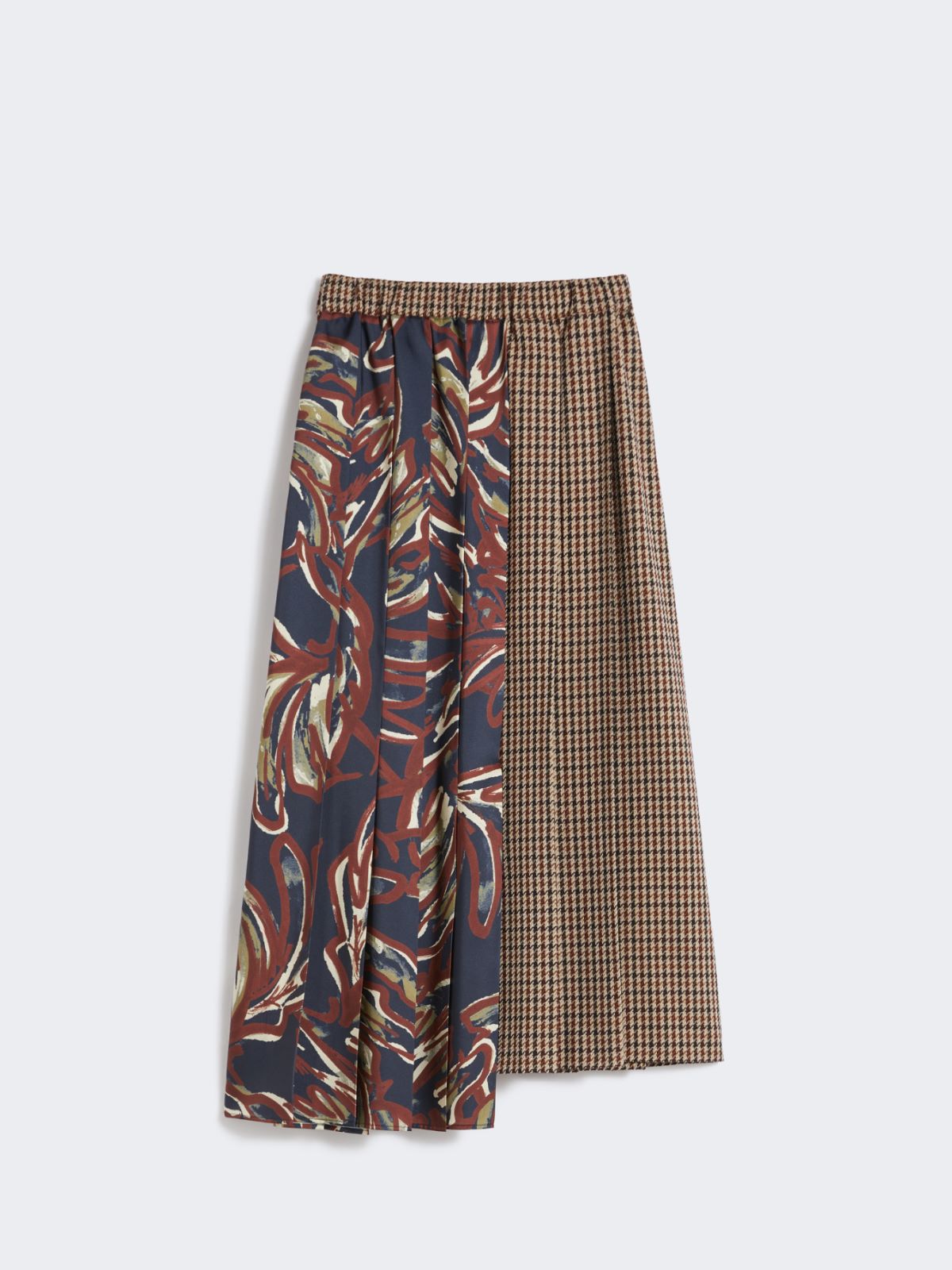 Pleated houndstooth wool skirt - WINE-COLOURED - Weekend - 6