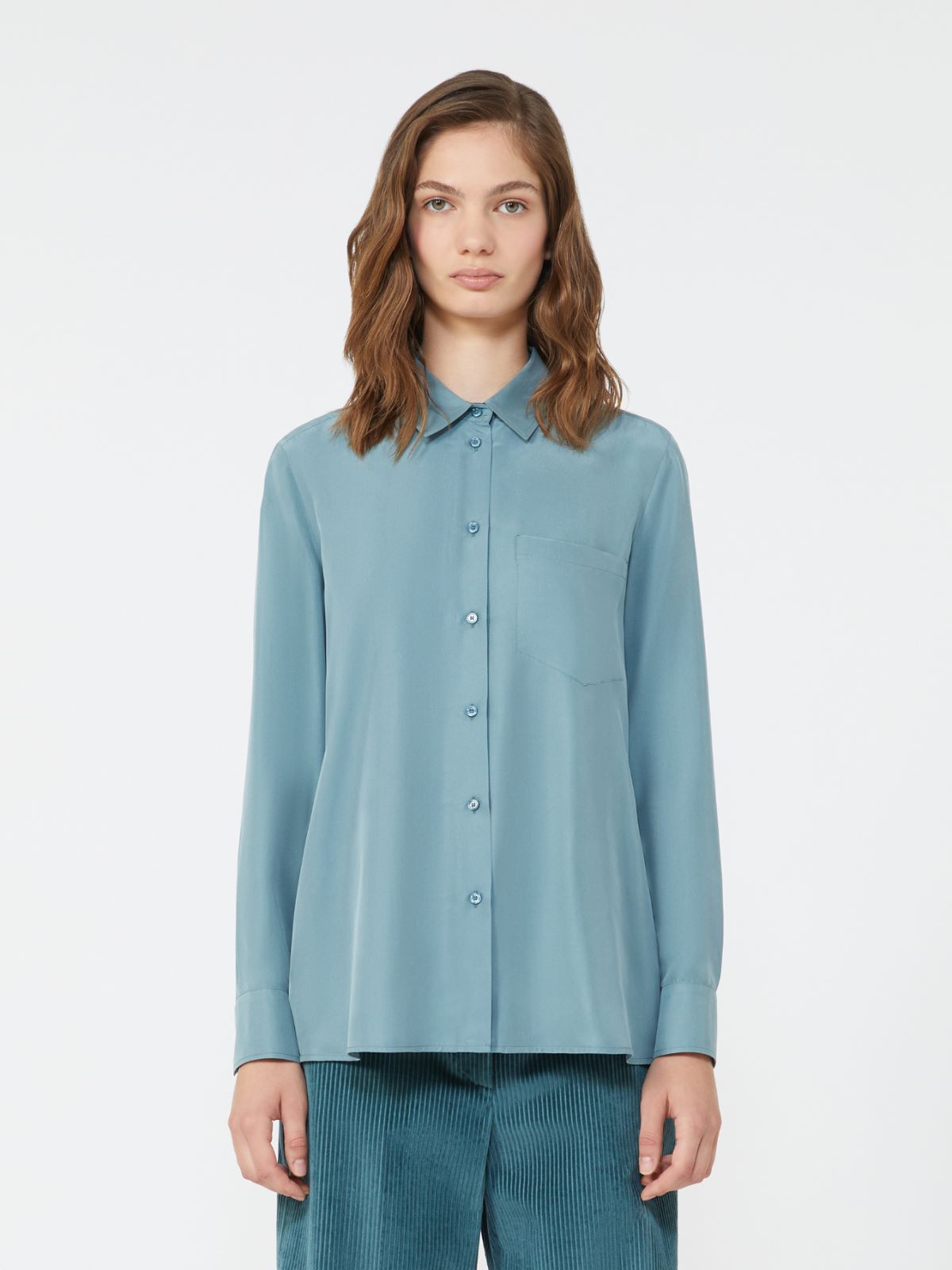 Washed silk shirt - LIGHT BLUE - Weekend - 2