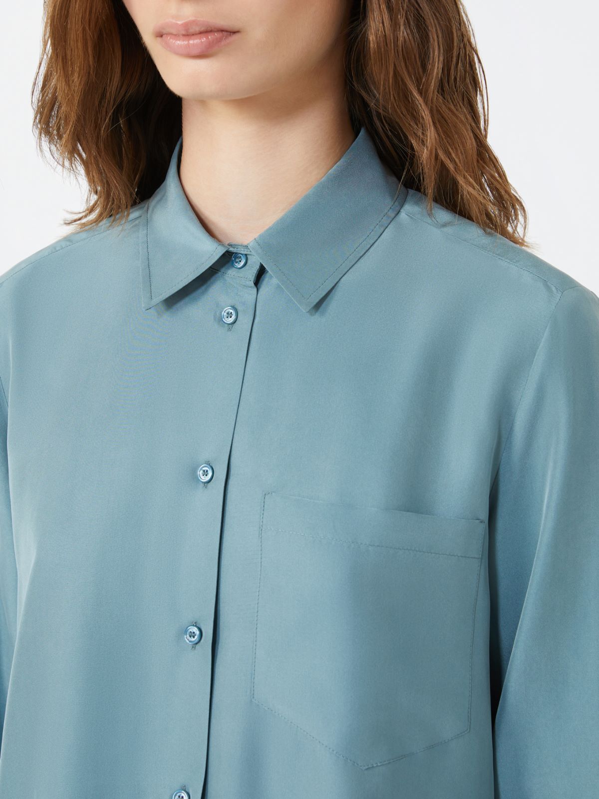 Washed silk shirt - LIGHT BLUE - Weekend - 5