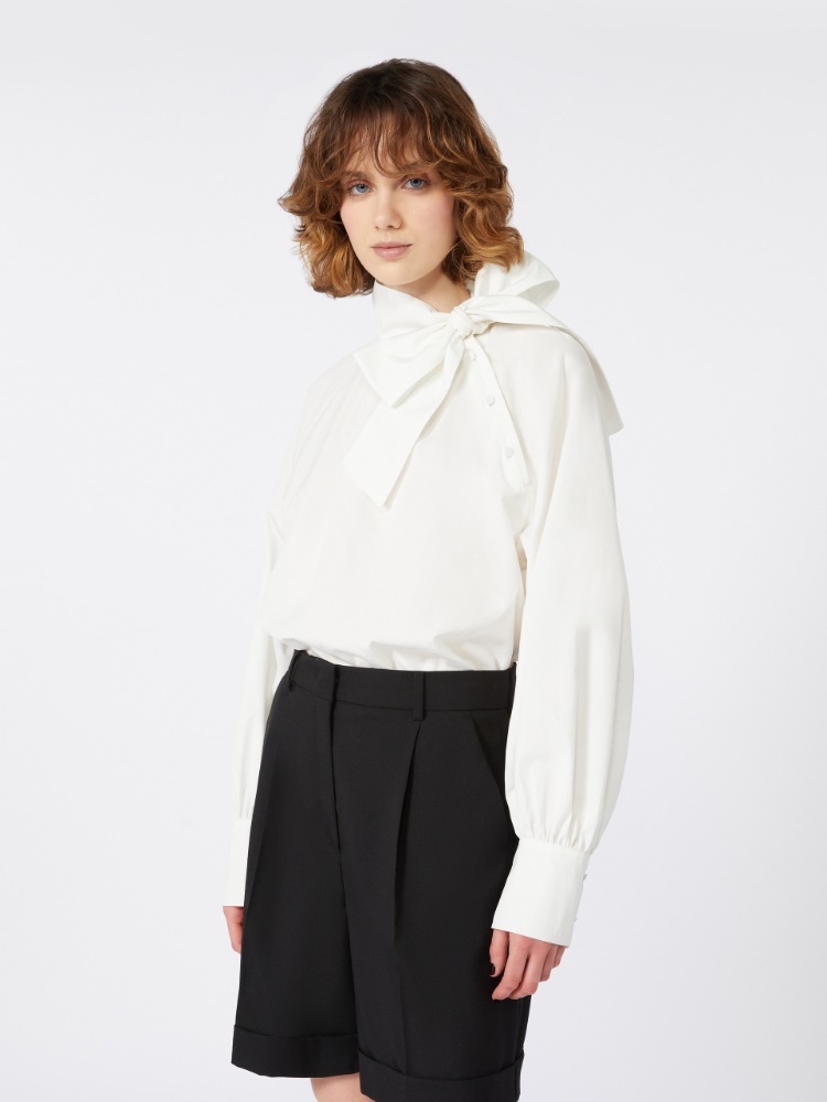 Cotton poplin blouse - OPTICAL WHITE - Weekend