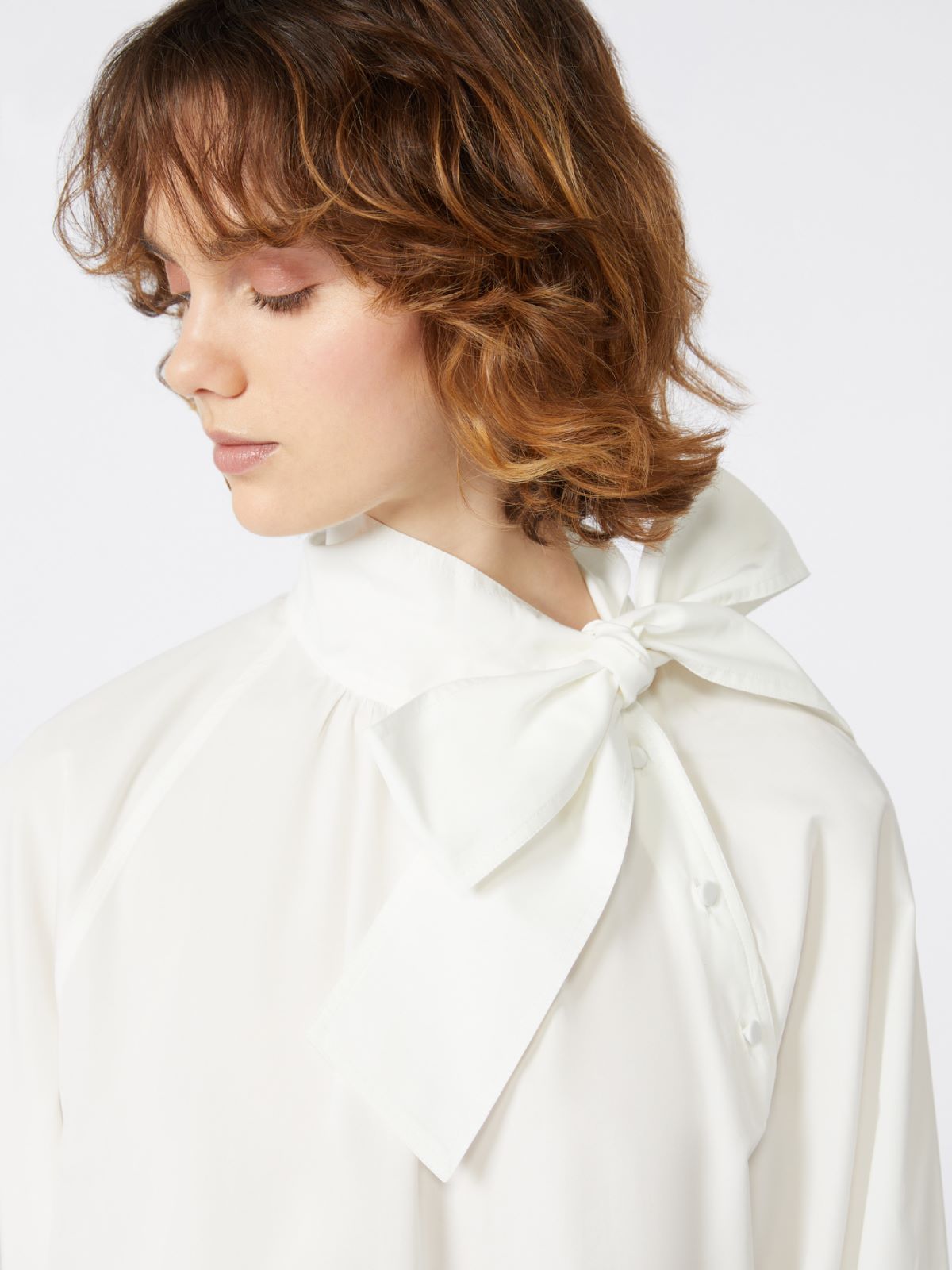 Cotton poplin blouse - OPTICAL WHITE - Weekend - 5
