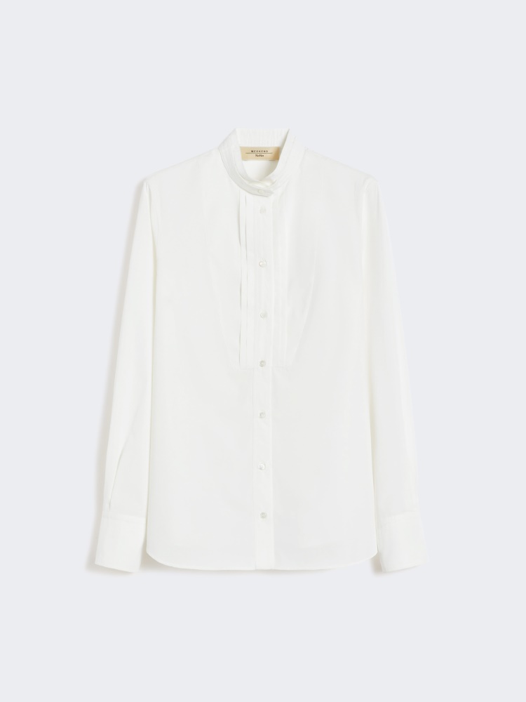 Cotton poplin tuxedo shirt - OPTICAL WHITE - Weekend