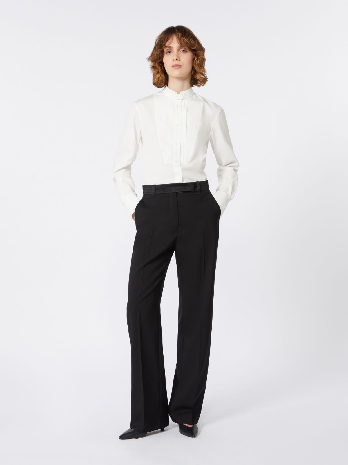 Camicia smoking in popeline di cotone - BIANCO OTTICO - Weekend