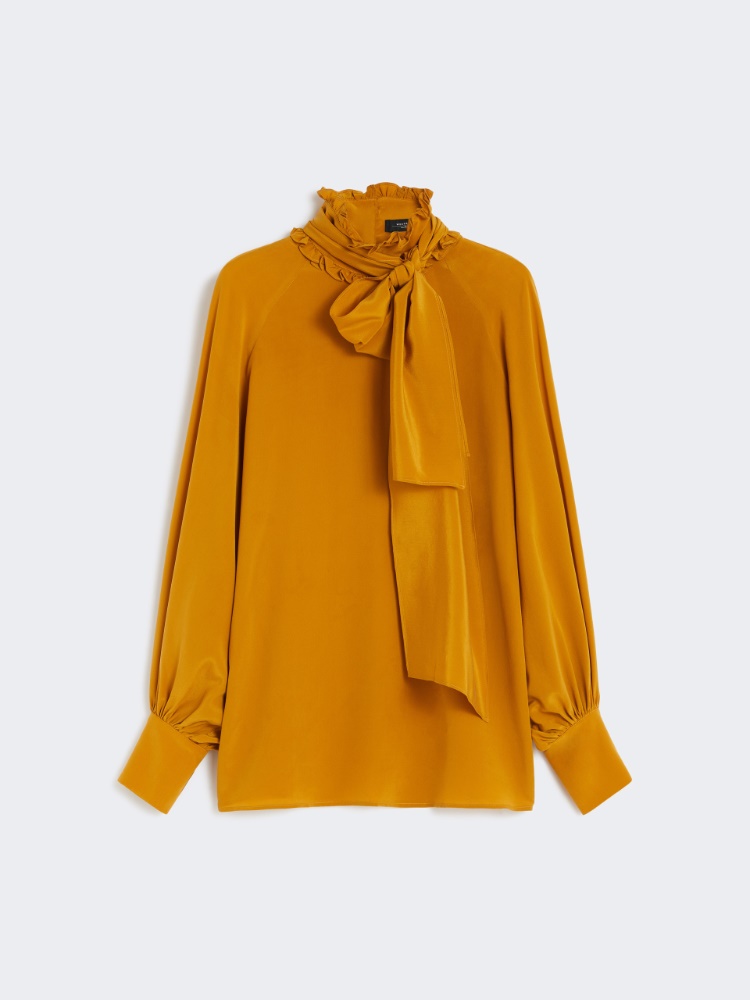 Silk crepe de chine shirt - OCHRE - Weekend - 2