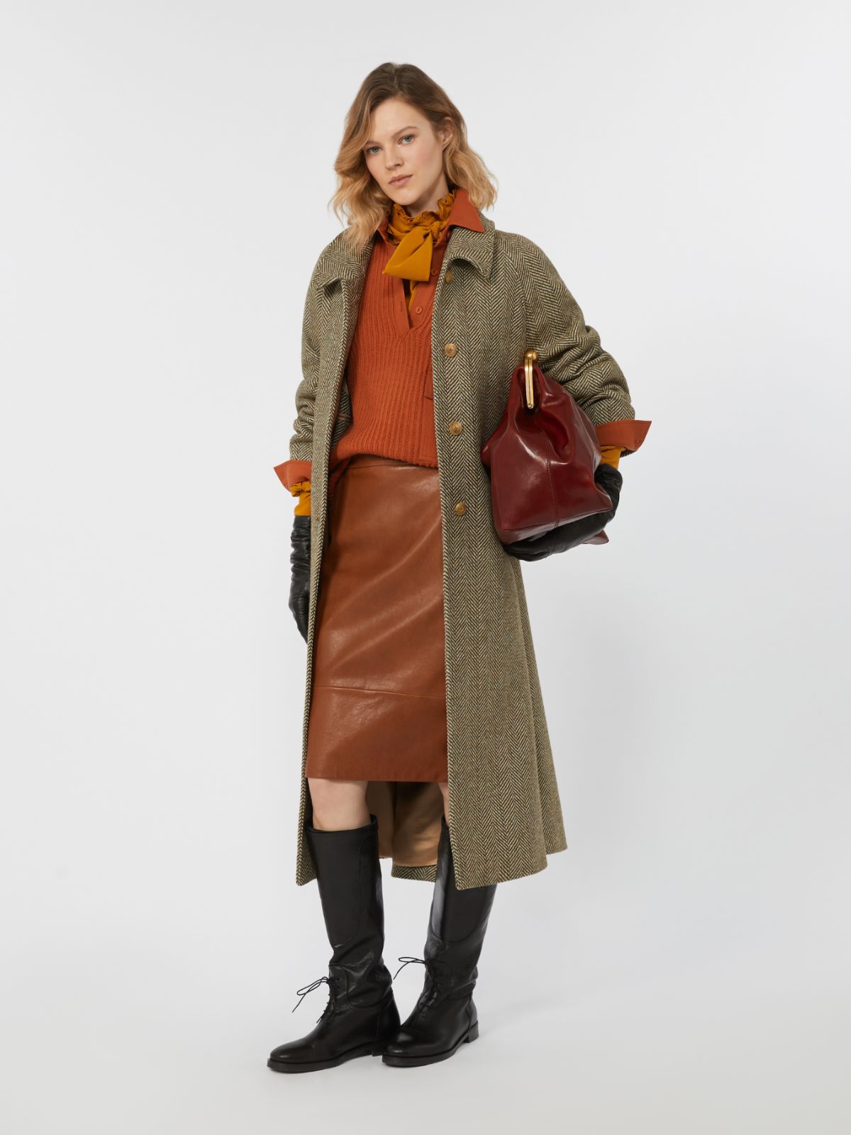 Silk crepe de chine shirt - OCHRE - Weekend