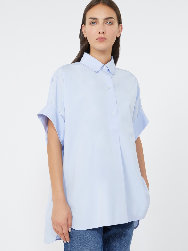 Straight-fit cotton poplin shirt - LIGHT BLUE - Weekend