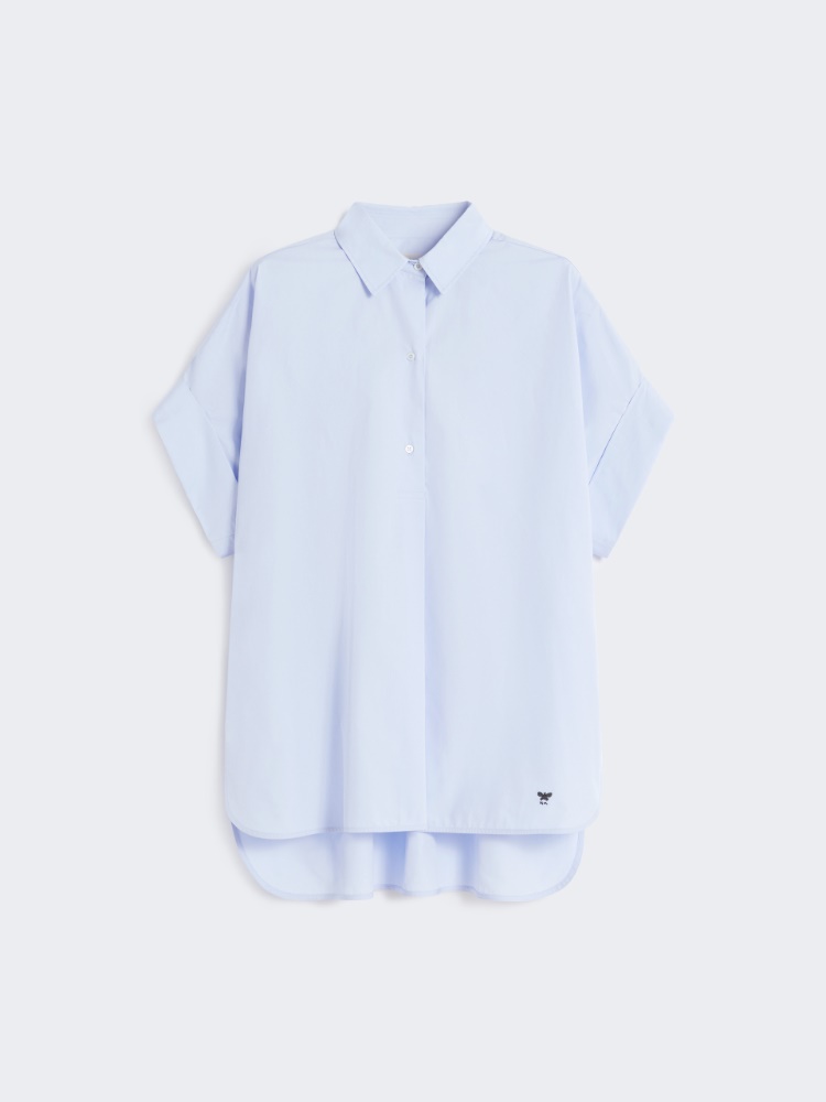 Straight-fit cotton poplin shirt - LIGHT BLUE - Weekend - 2