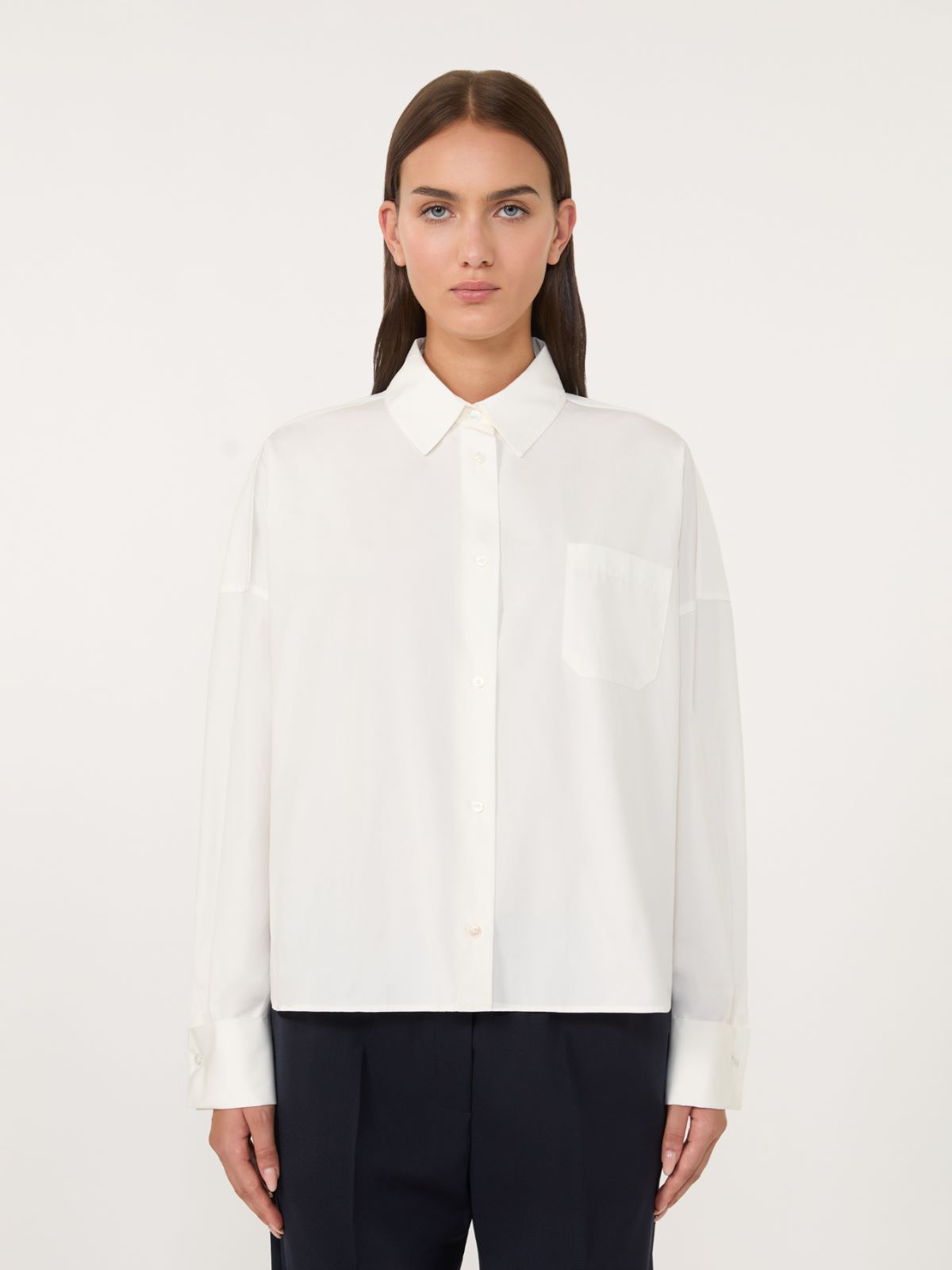 Oversized poplin shirt - WHITE - Weekend - 2