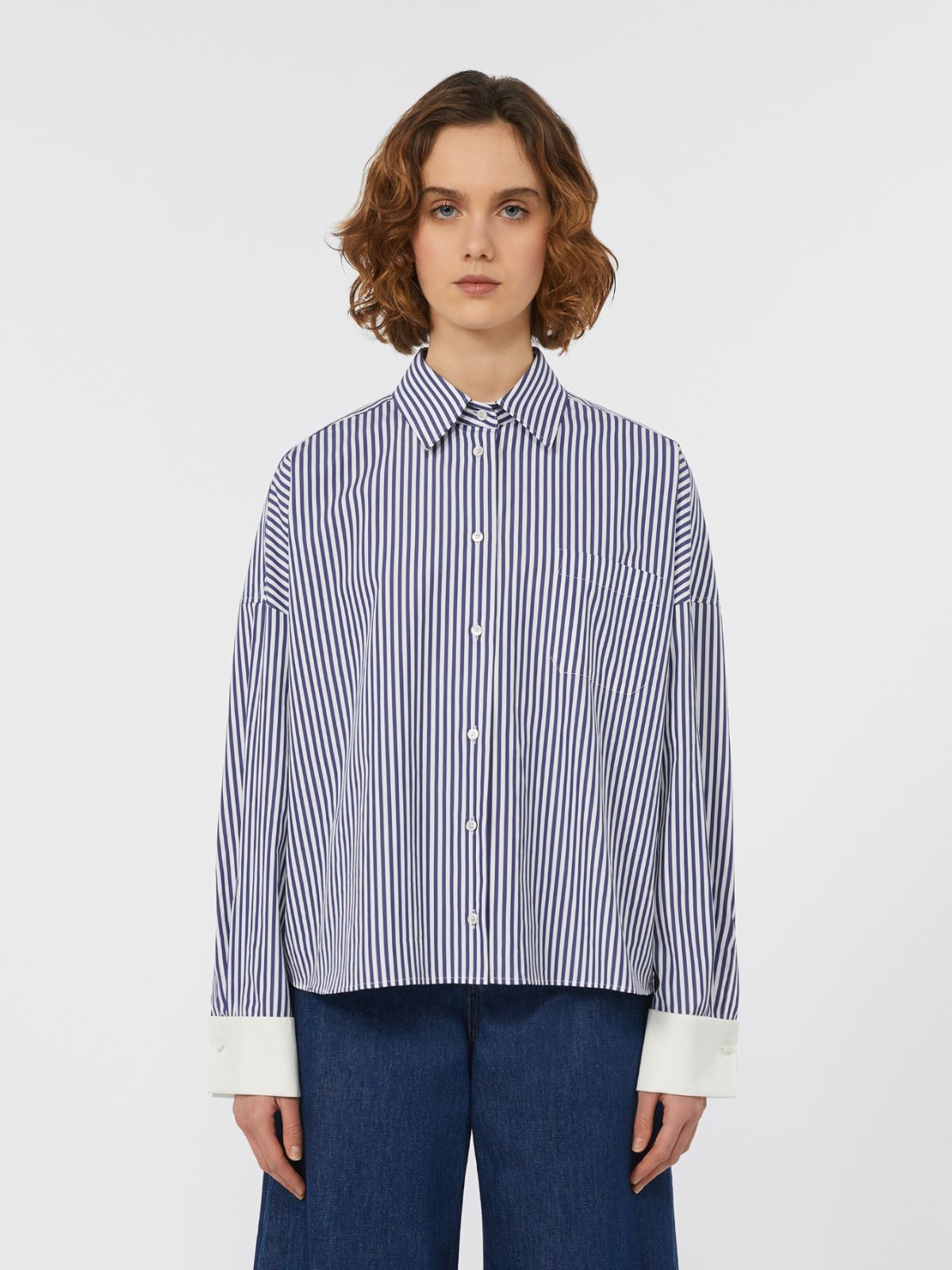 Oversized poplin shirt - NAVY - Weekend - 2