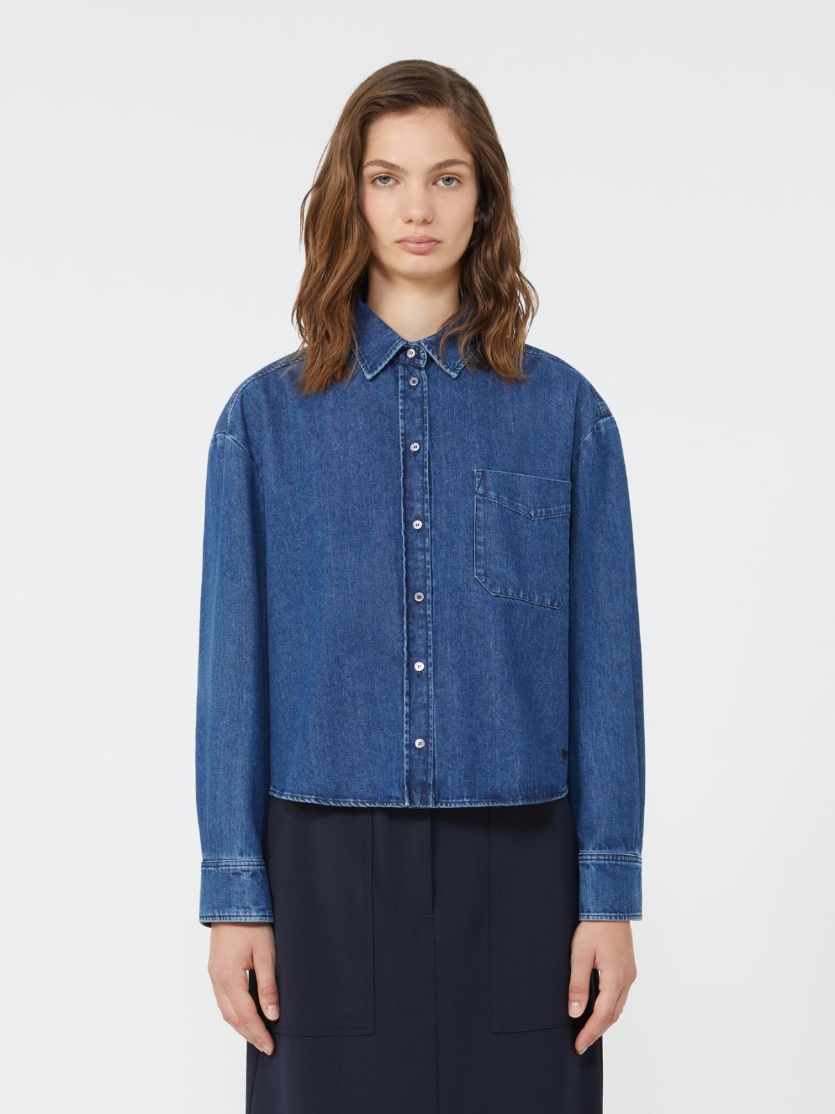 Boxy denim shirt - NAVY - Weekend - 2