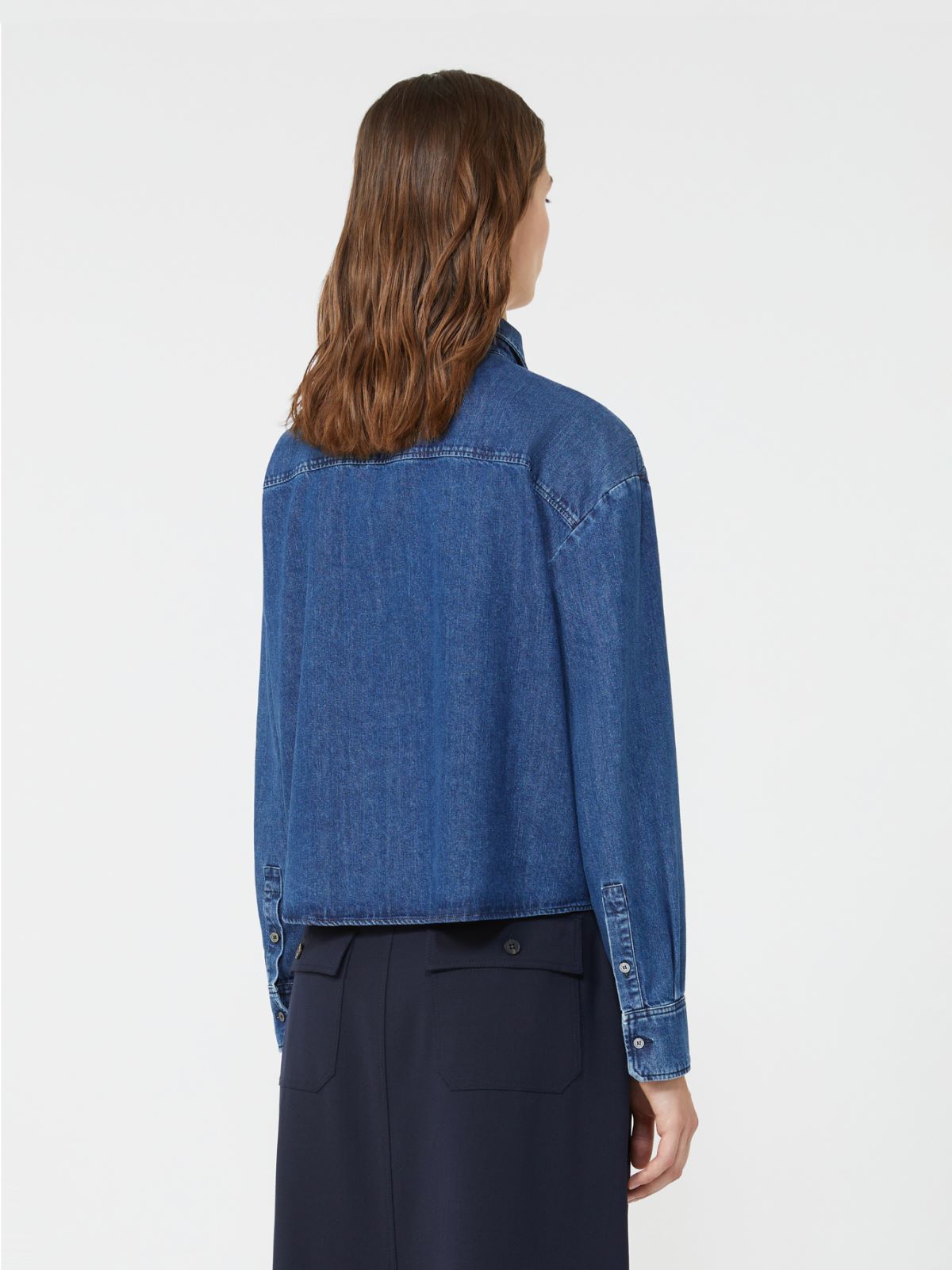 Boxy denim shirt - NAVY - Weekend - 3